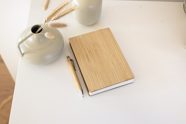 Bamboo covered notebook