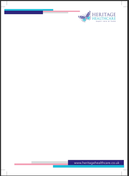 A6 notepad (50 sheets) backed - with Heritage Healthcare logo