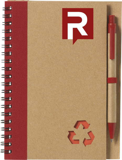 Recycled notebook and pen (approx A5)