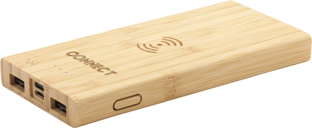 Bamboo wireless charger & power bank (8,000 mAh)
