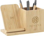 Bamboo charger and pen holder