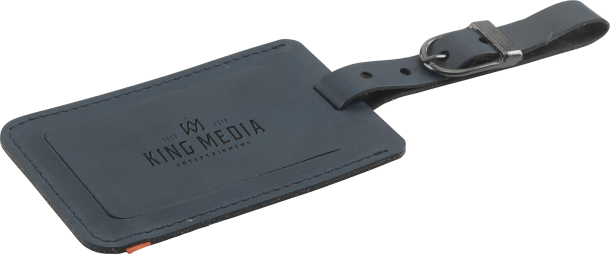 Made recycled leather luggage tag